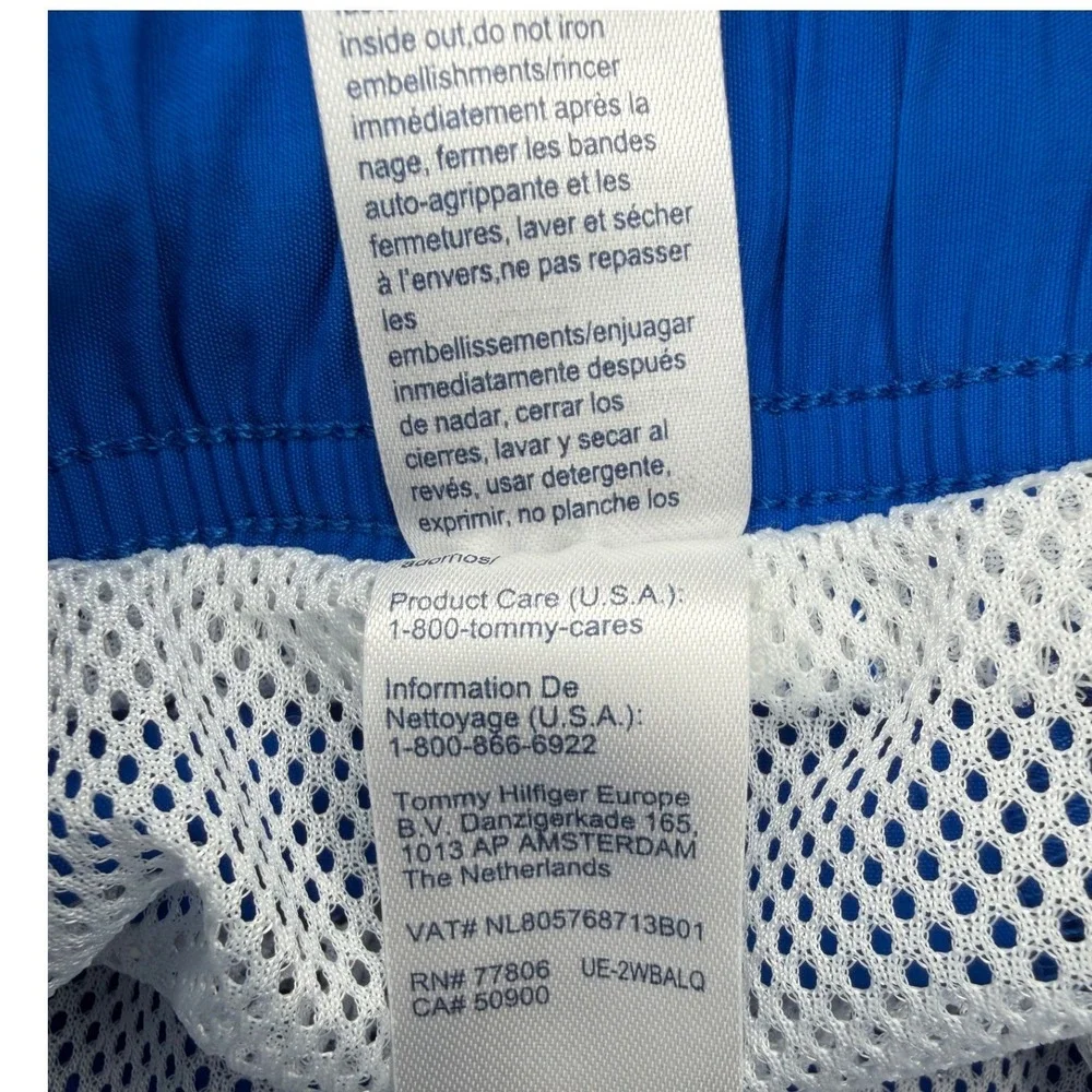 Tommy Hilfiger Mens Blue Logo Swim Trunks Board‎ Shorts Medium 7 Inch Inseam
